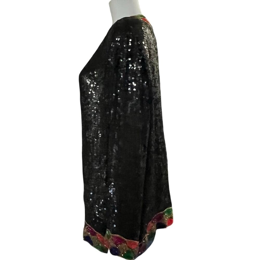 Eve's Allure Vintage Womens Natural Silk Sequins Beaded Jacket Size 1X - Picture 2 of 11